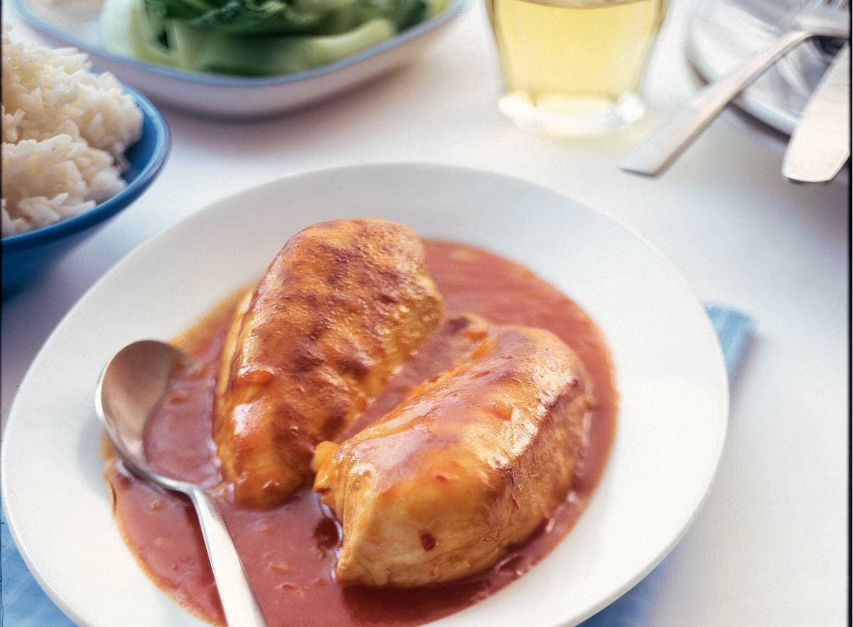 Kipfilet in pittige tomatensaus