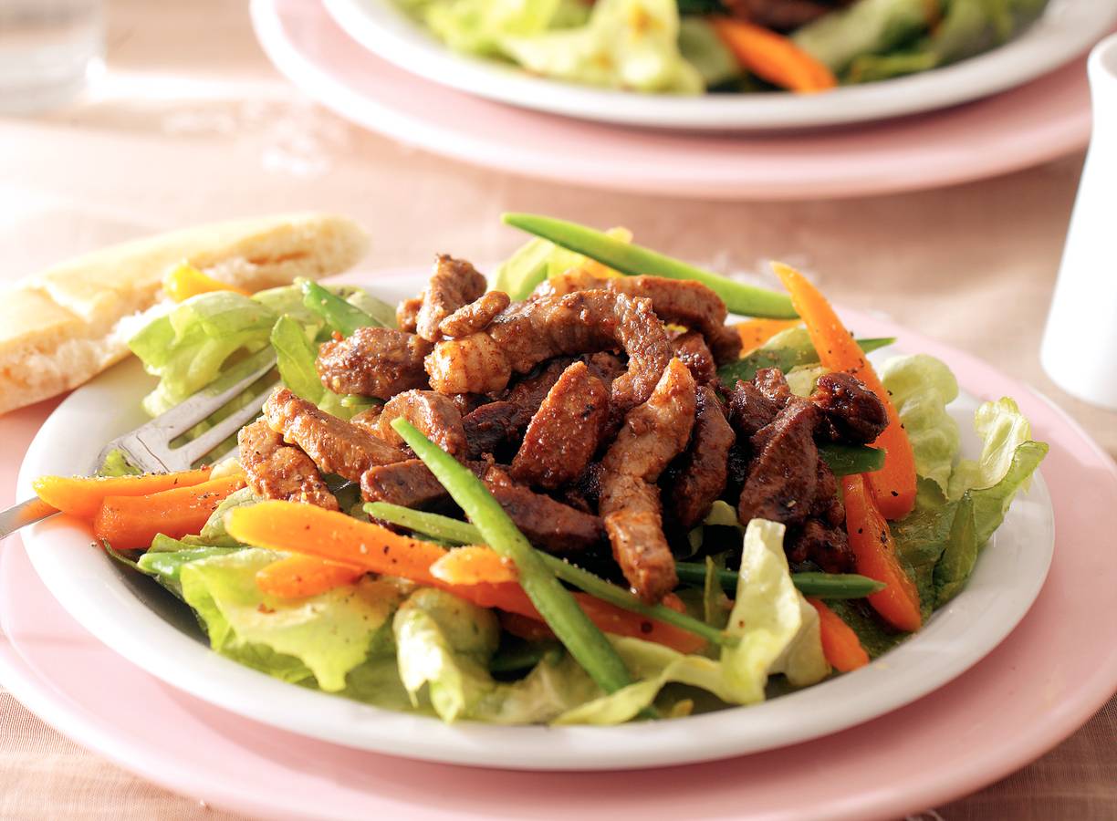 Lauwwarme salade met lamsshoarma