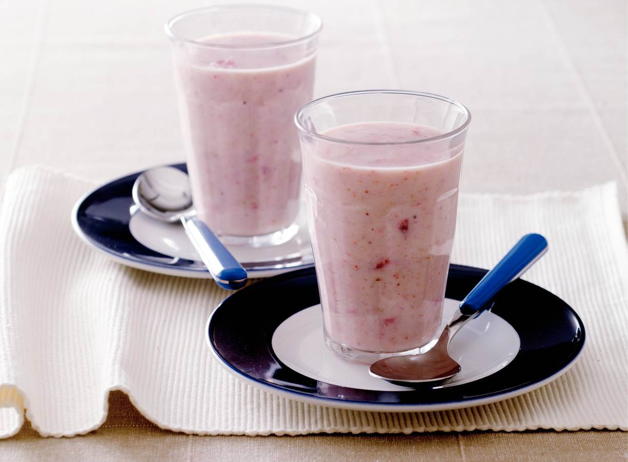 Havermoutshake met aardbeien