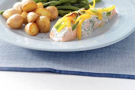 Gegrilde zalmfilet met paprika