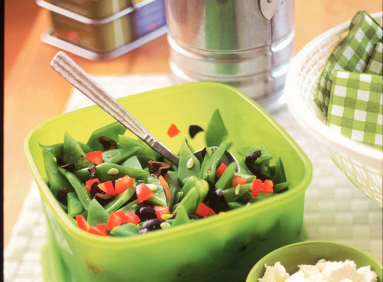 Snijbonensalade met geitenkaas