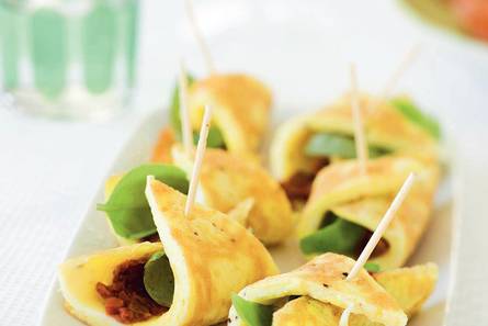 Omeletpuntjes met basilicum