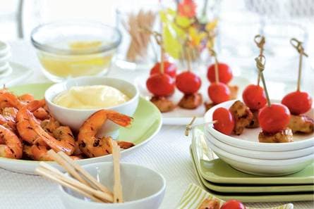 Reuzengarnalen met sherrydip