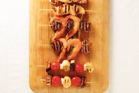 Biefstuk met gamba's