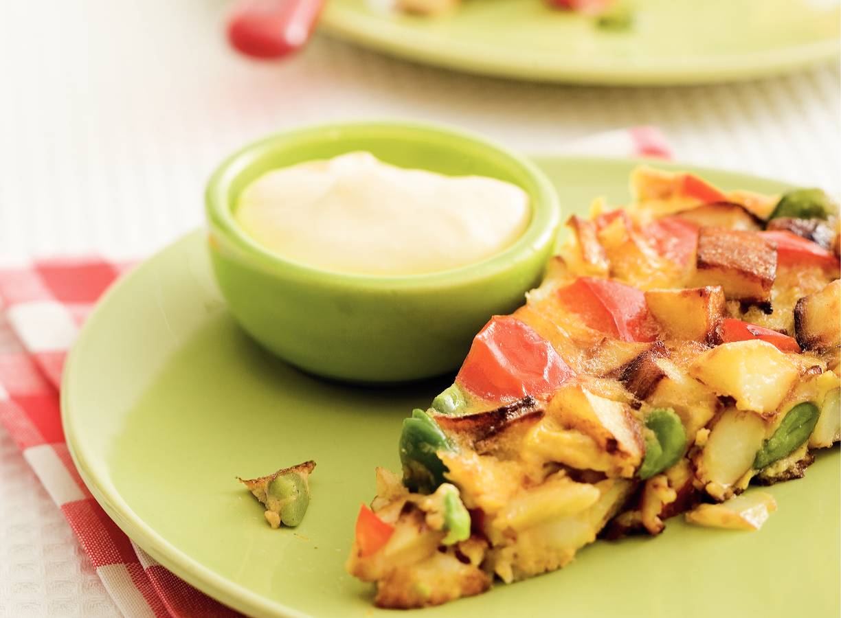 Zomerse groenteomelet
