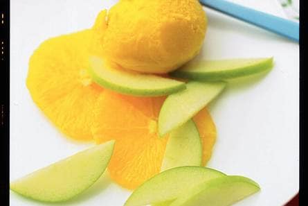 Mangosorbet met sinaasappel