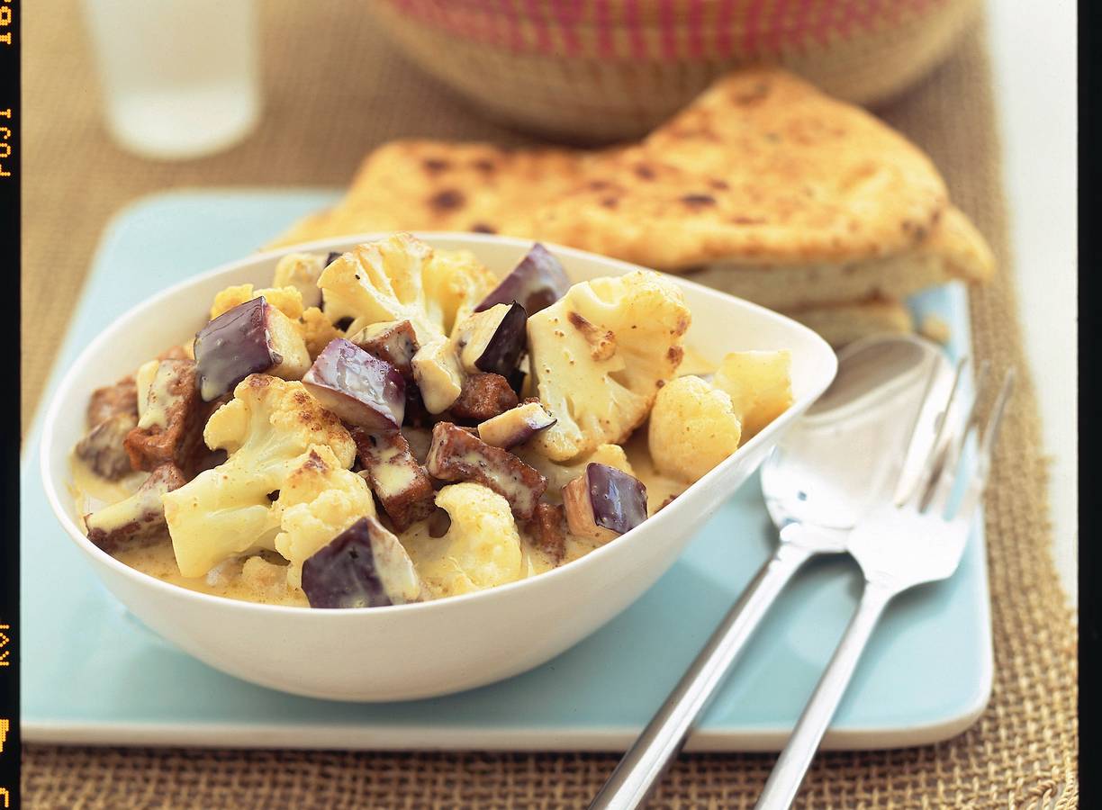 Groentecurry met naanbrood