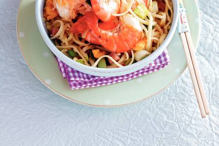 Bami met bosui en reuzengarnalen