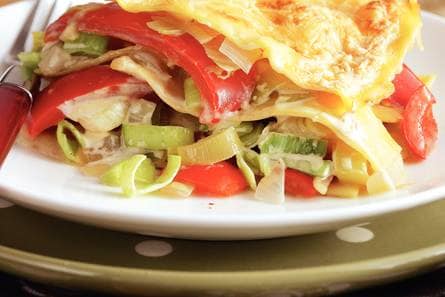 Preilasagne met paprika en oude kaas