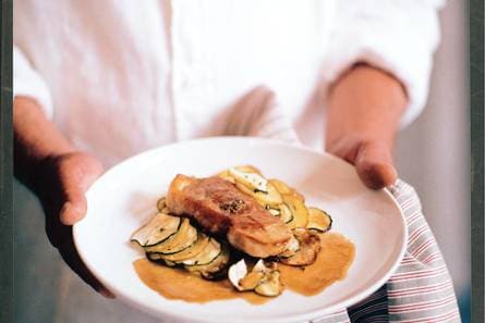 Kalfsvlees met Parmaham en salie in marsalasaus
