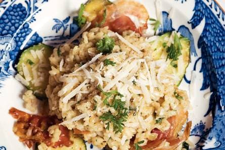 Risotto met bacon en courgette
