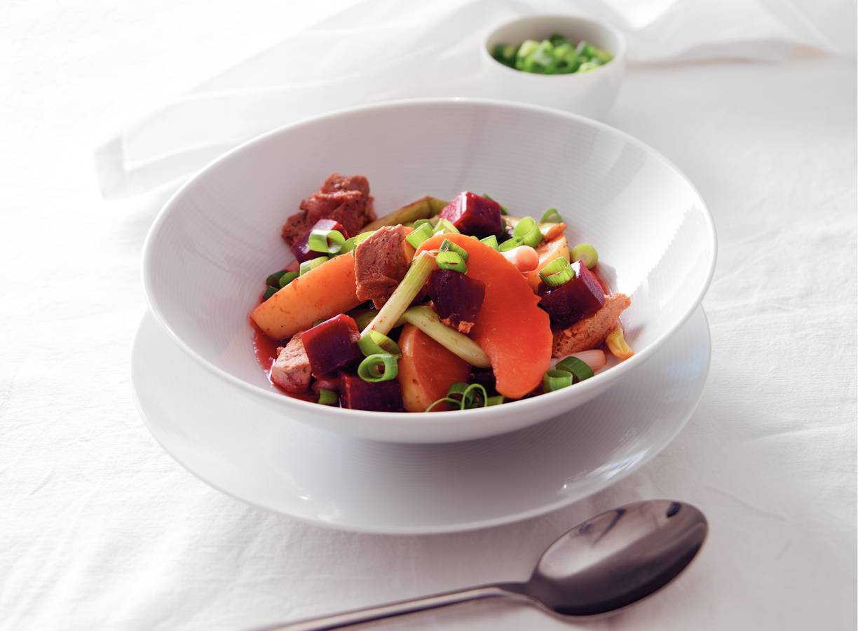Ovenschotel met bietjes en varkensfilet