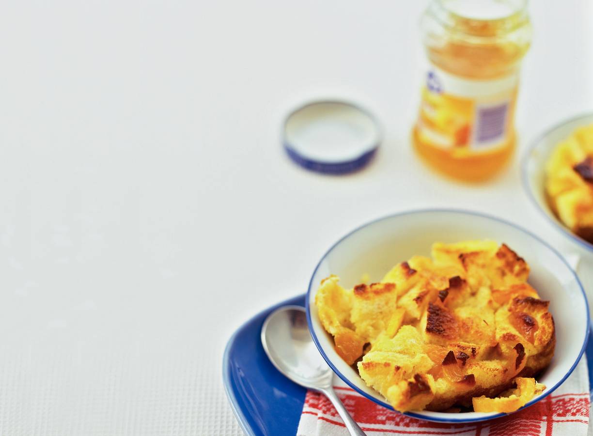 Broodpudding met abrikozen