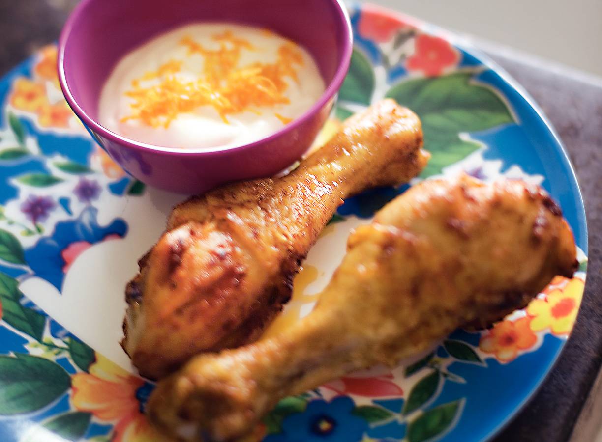 Knoflookkip met mandarijnmayonaise