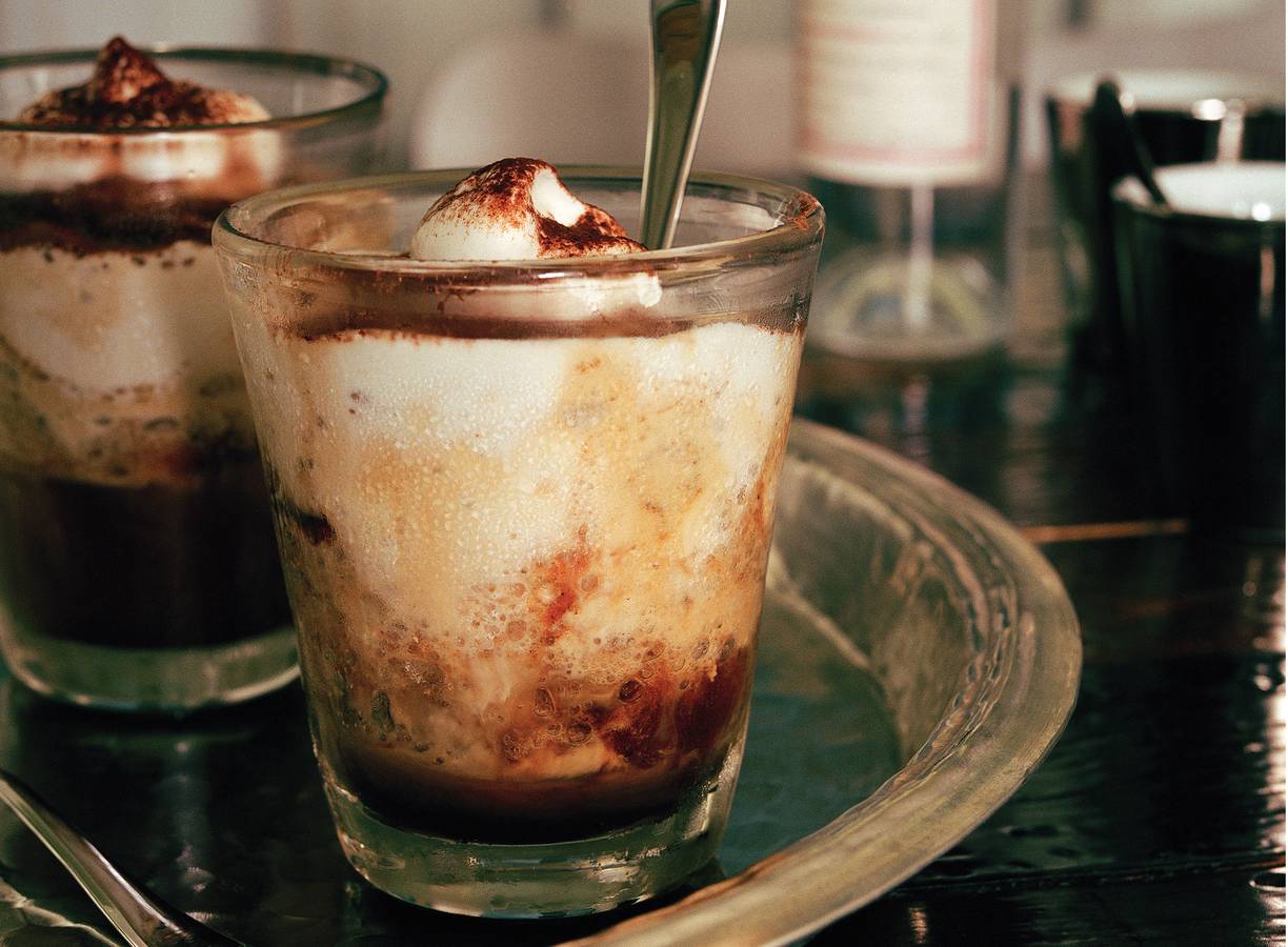 Koffiegranita met slagroom
