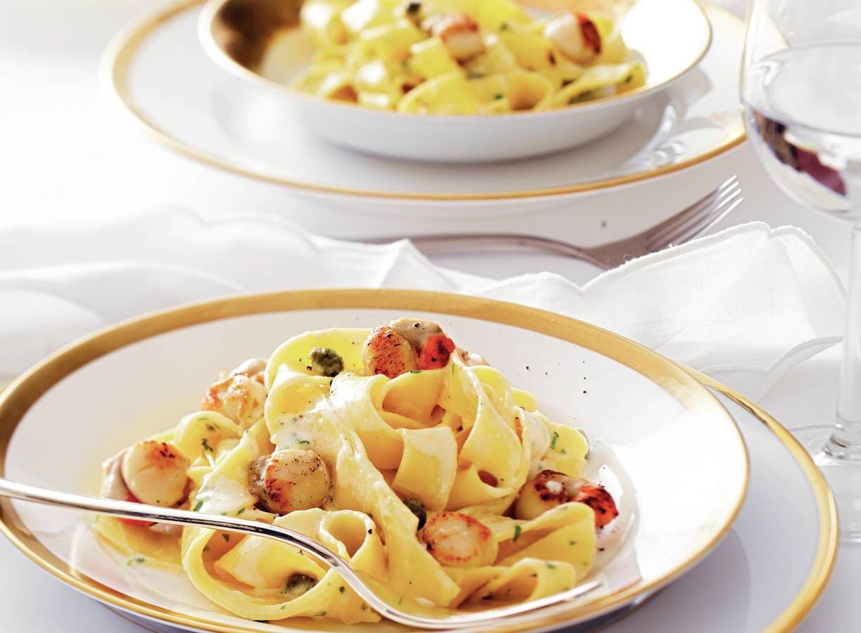 Pappardelle met sint-jakobsschelpen