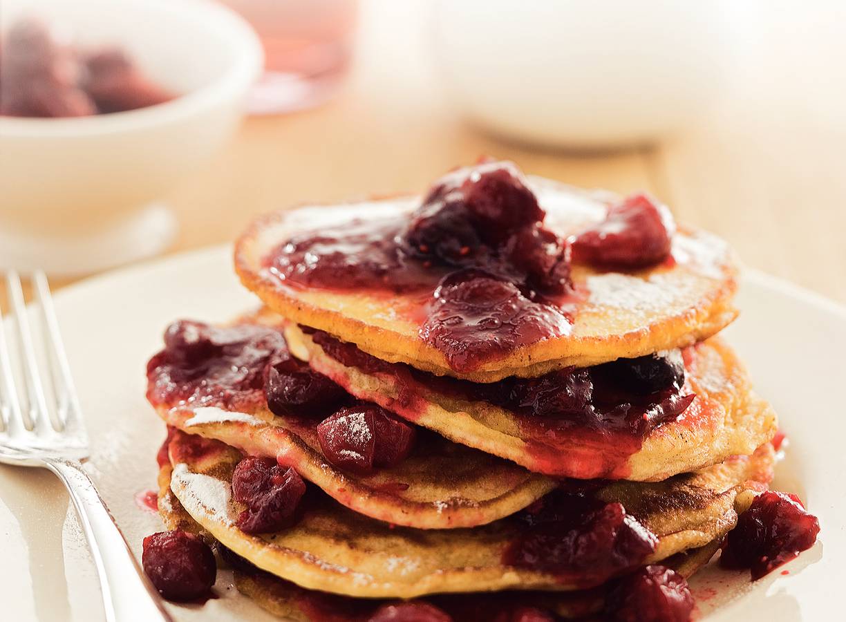 Pannenkoekjes met cranberrycompote