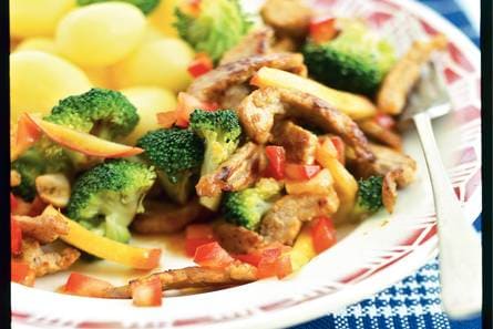 Varkensschnitzel uit de wok