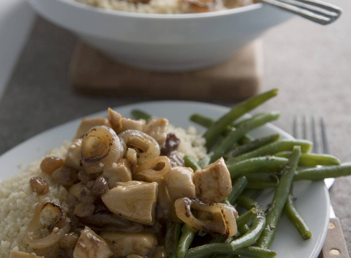 Couscous met kipfilet en abrikozenjus