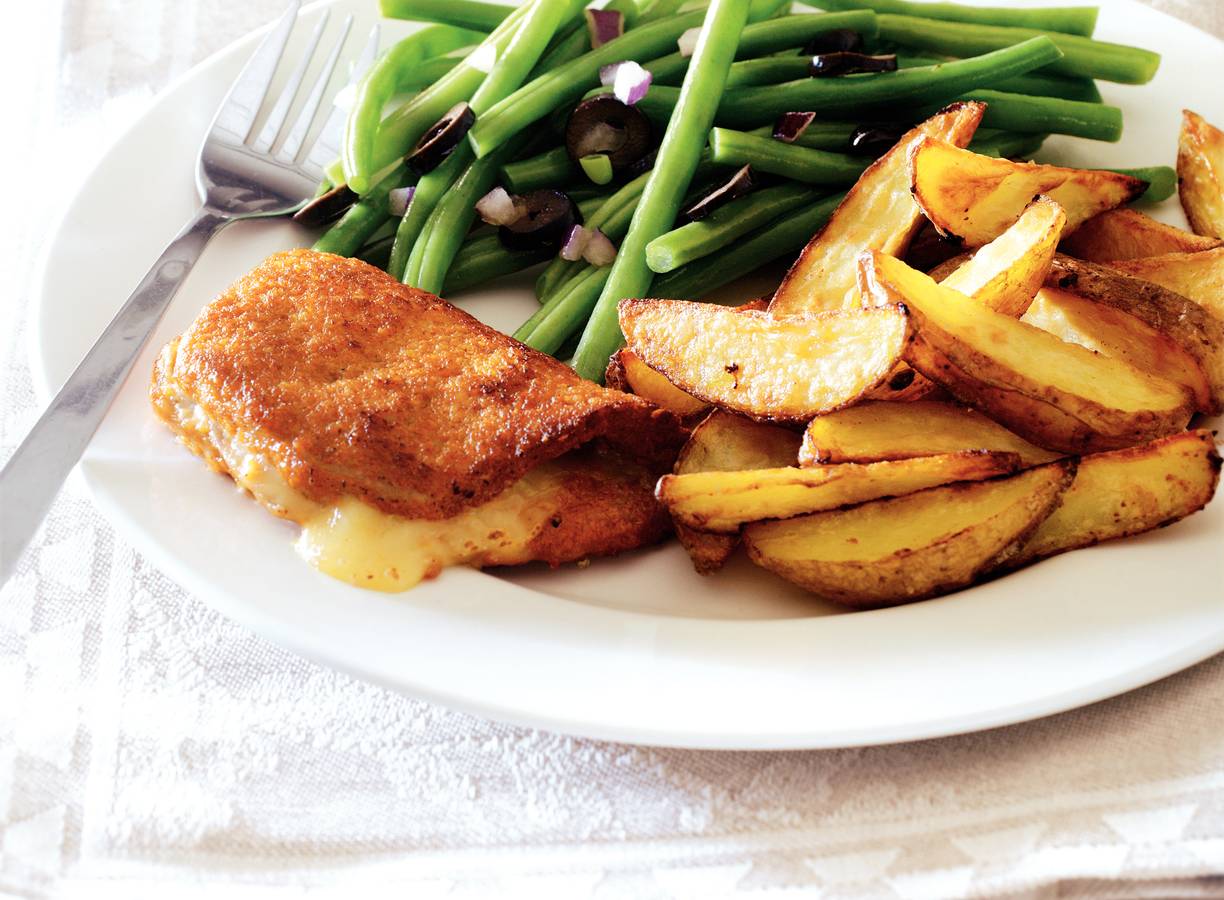Cordon bleu met sperziebonen