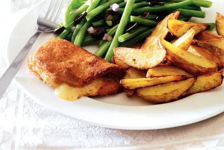 Cordon bleu met sperziebonen