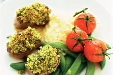 Lamsbiefstuk met basilicumkorstje