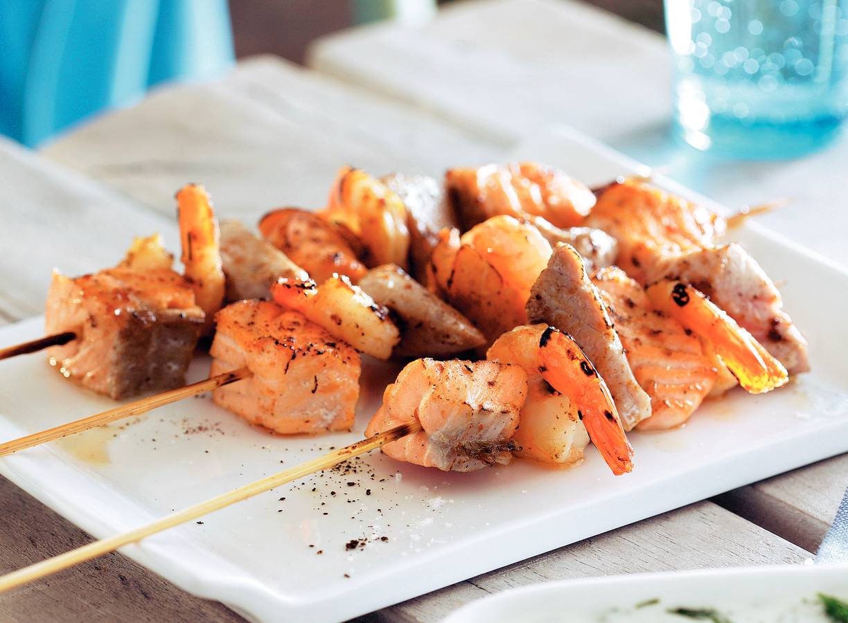 Gegrilde vismix