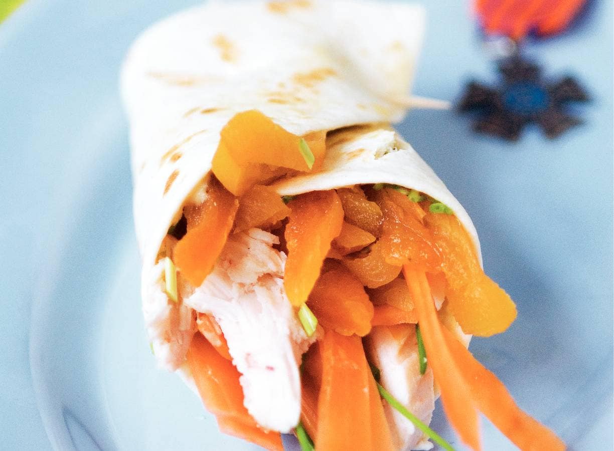 Wrap met kip en abrikoos