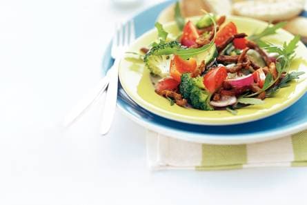 Shoarmasalade met stoomgroenten