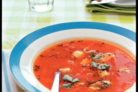 Tomatensoep met koolvis