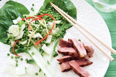 Gegrilde eendenborst met paksoi