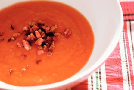 Tomatensoep met spekjes
