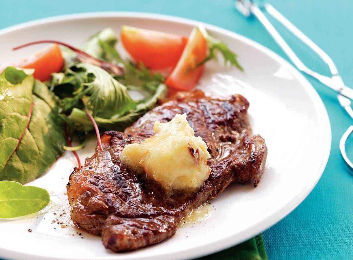 Ribeye met puree van gepofte knoflook