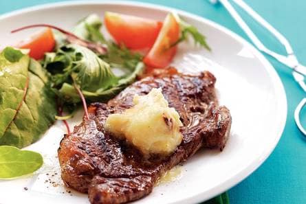 Ribeye met puree van gepofte knoflook