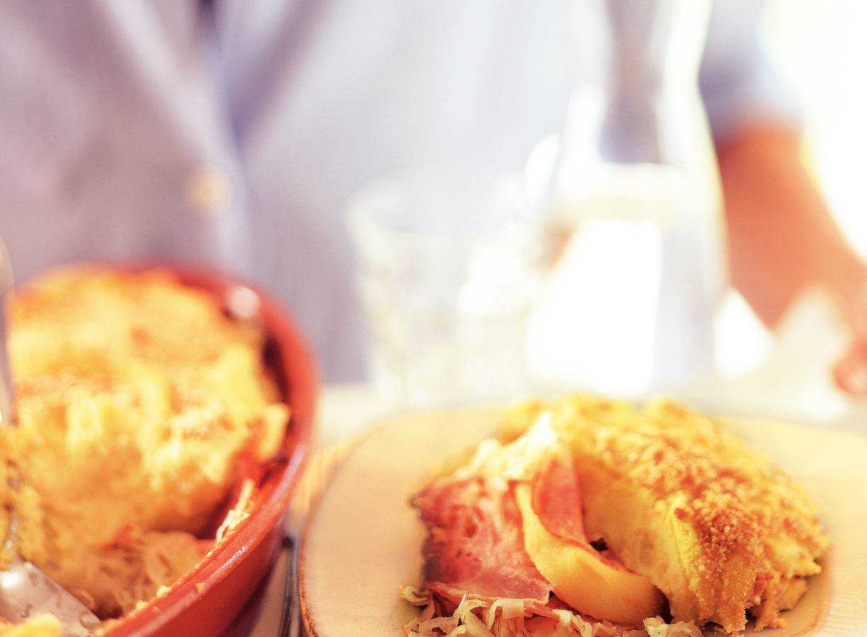 Zuurkool met ham en appel