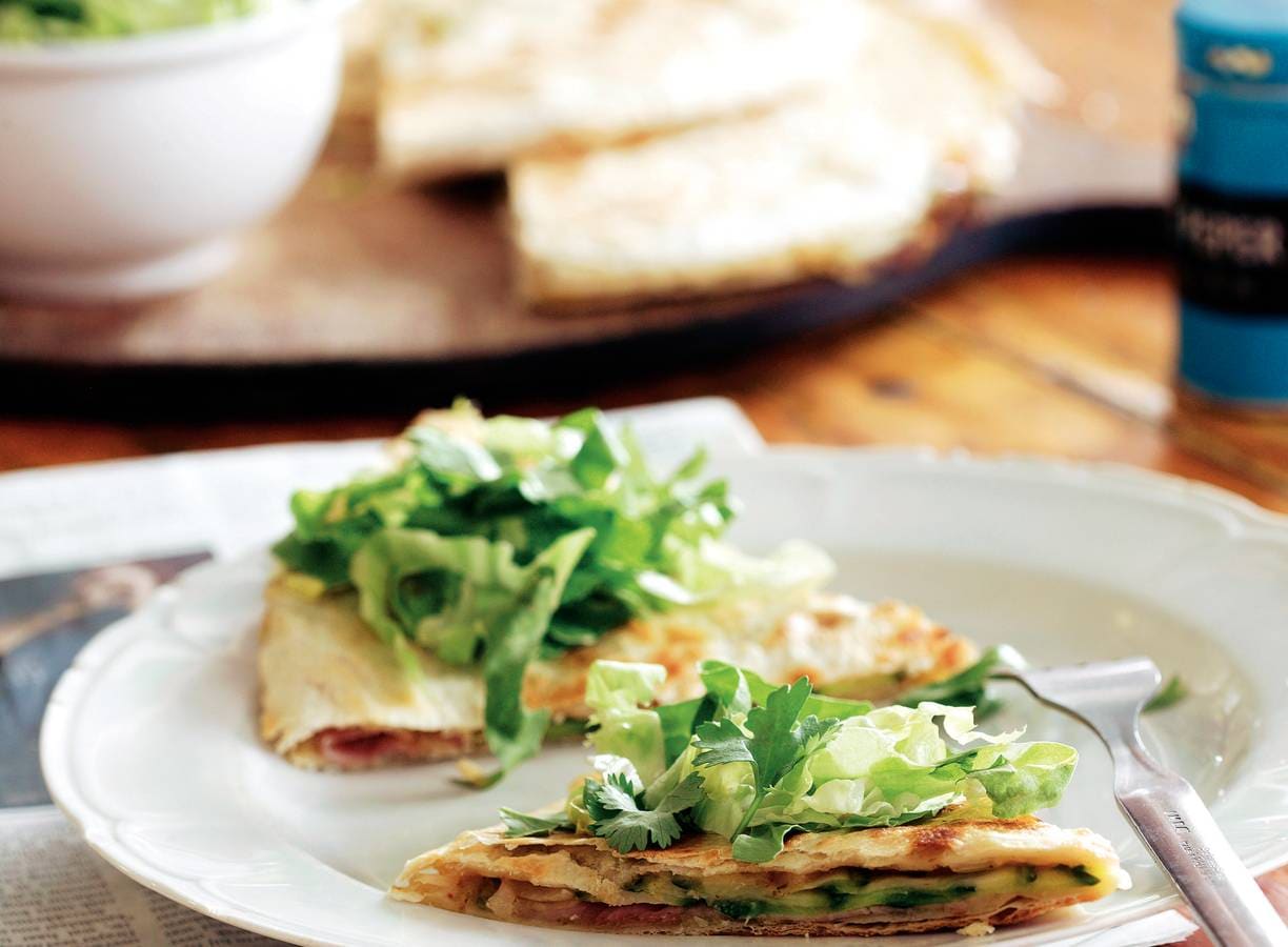 Quesadilla's met courgette en ham