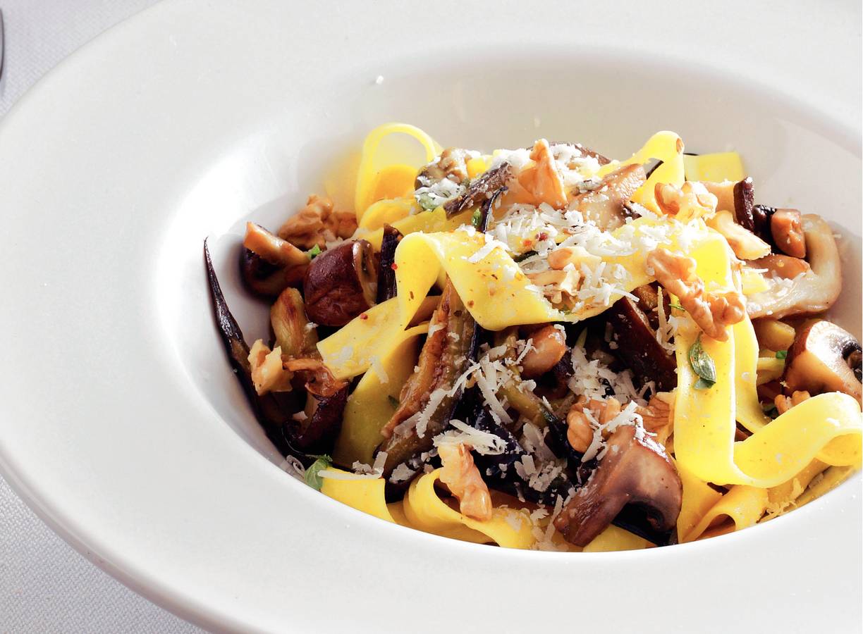 Pappardelle met paddenstoelen