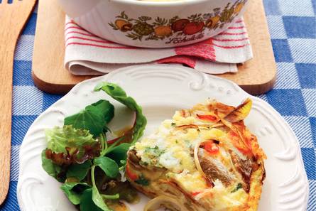 Witloffrittata met kaas uit de oven