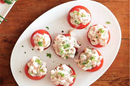 Gevulde tomaten met garnaaltjes