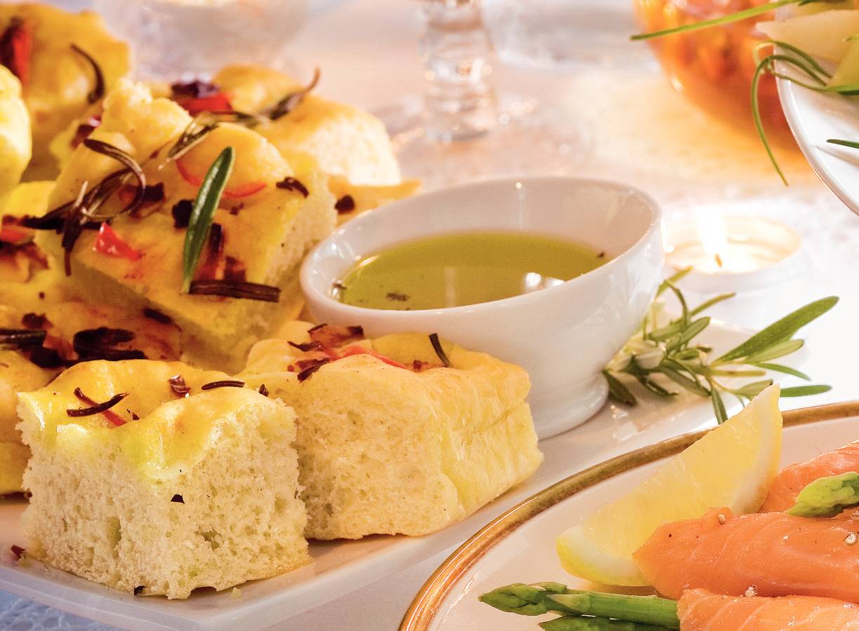 Focaccia met geitenkaas