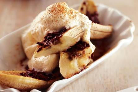 Warme banaan met chocolade