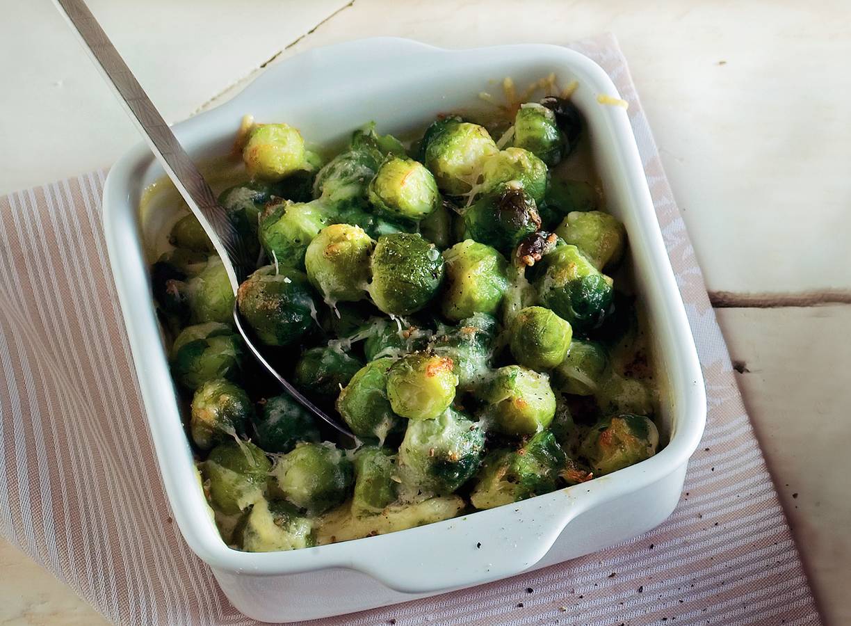 Spruitjesgratin met gruyère