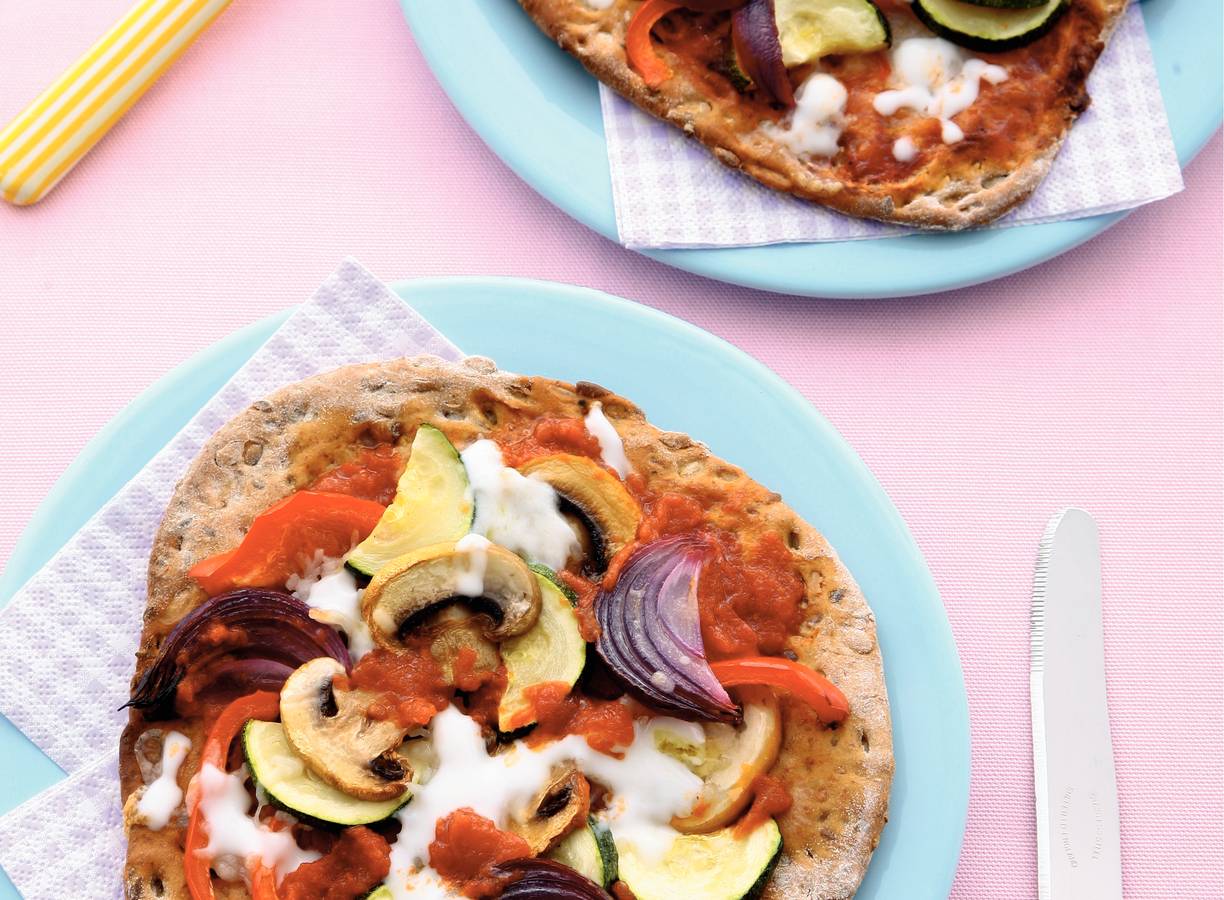 Meergranen-groentepizza's