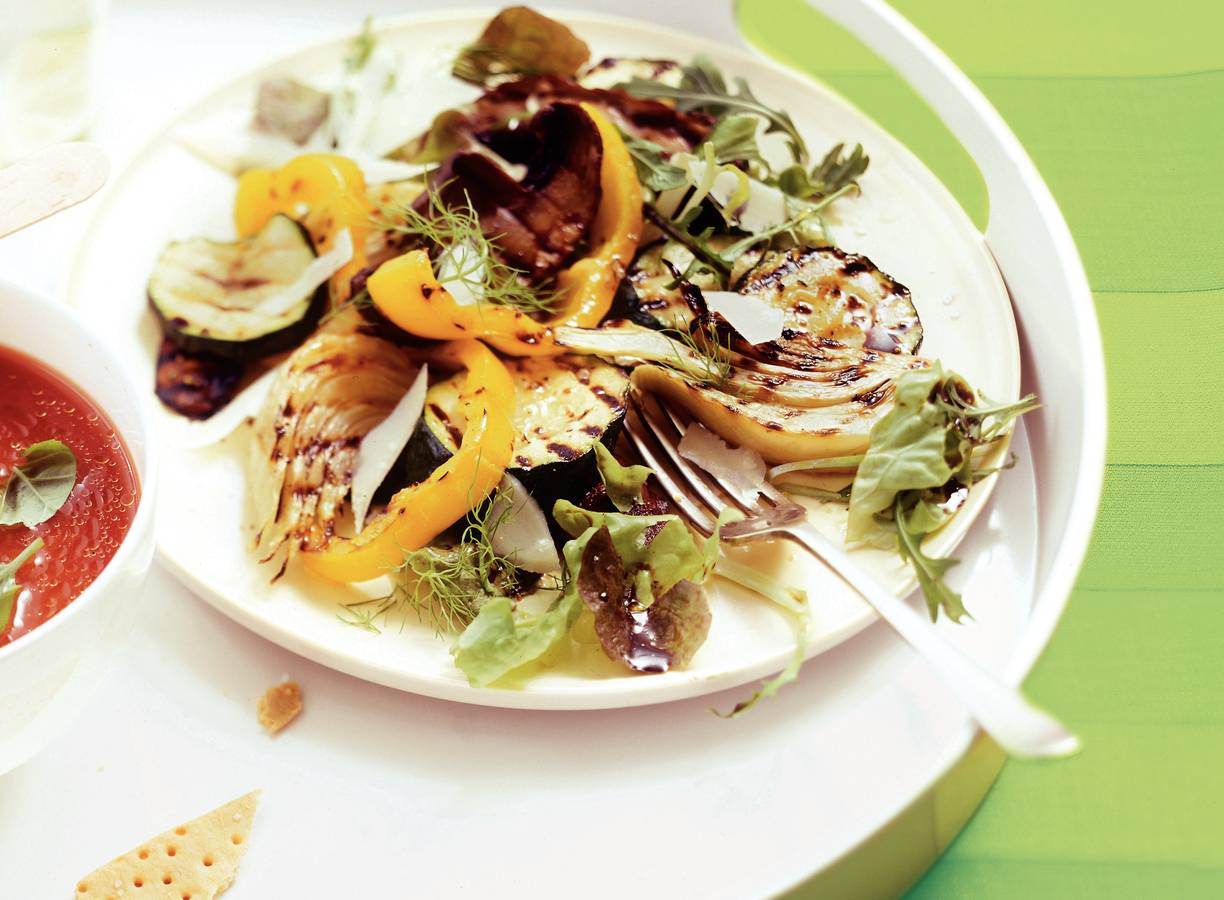Salade van gegrilde groenten