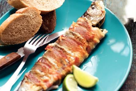 Forel met spek