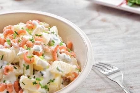 Aardappelsalade met Hollandse garnalen