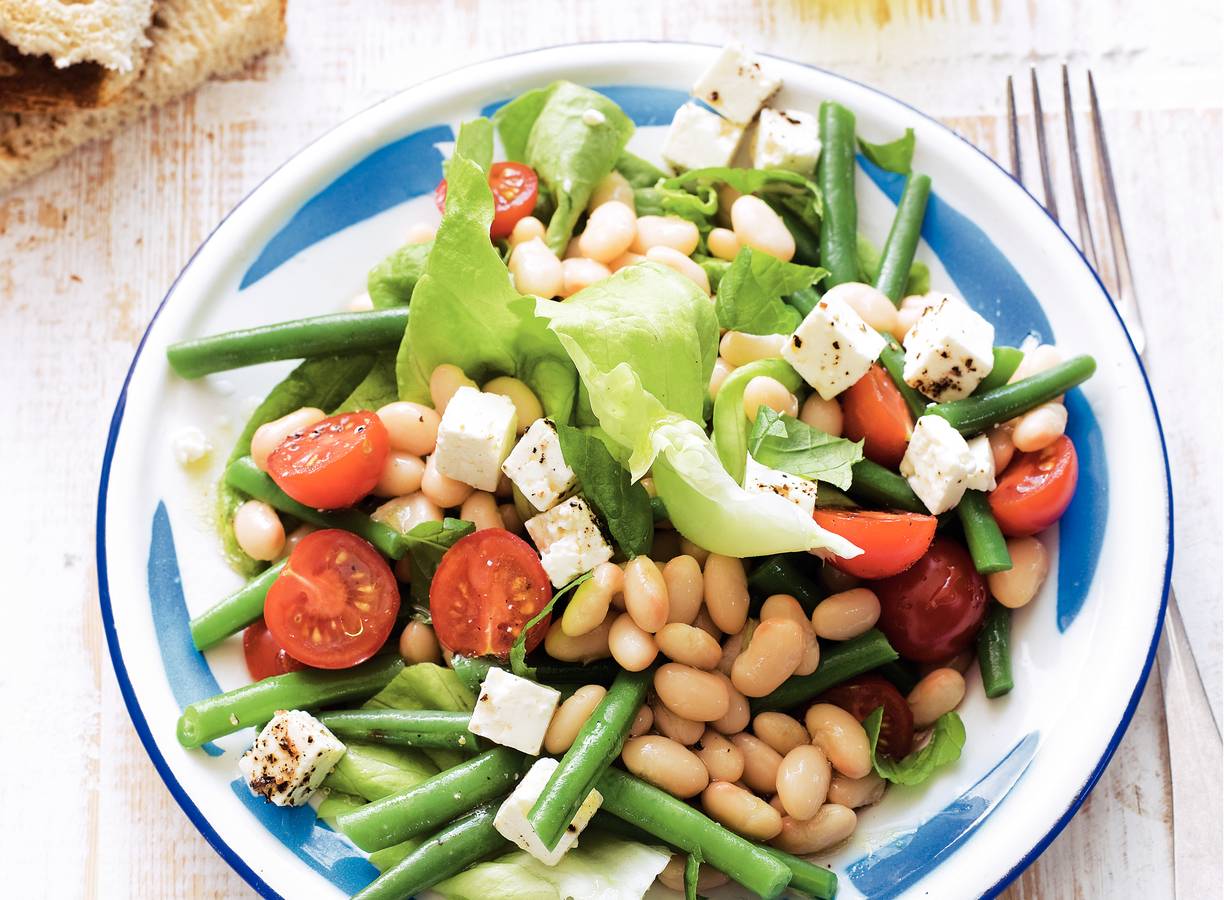 Bonensalade met witte kaas