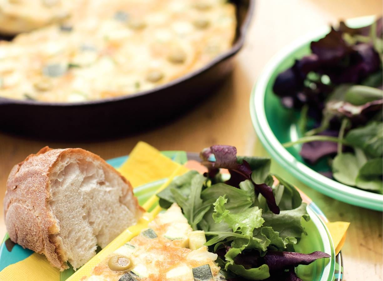 Courgettefritatta met olijven