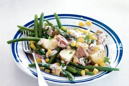 Tonijnsalade met aardappel en sperziebonen