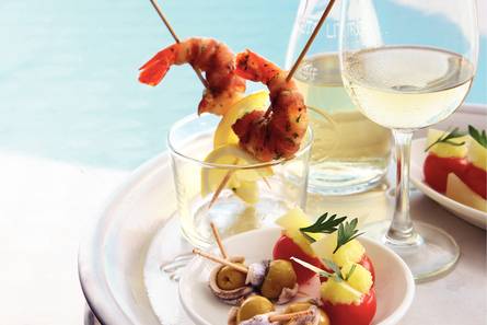 Gamba-pintxos met peterselieolie
